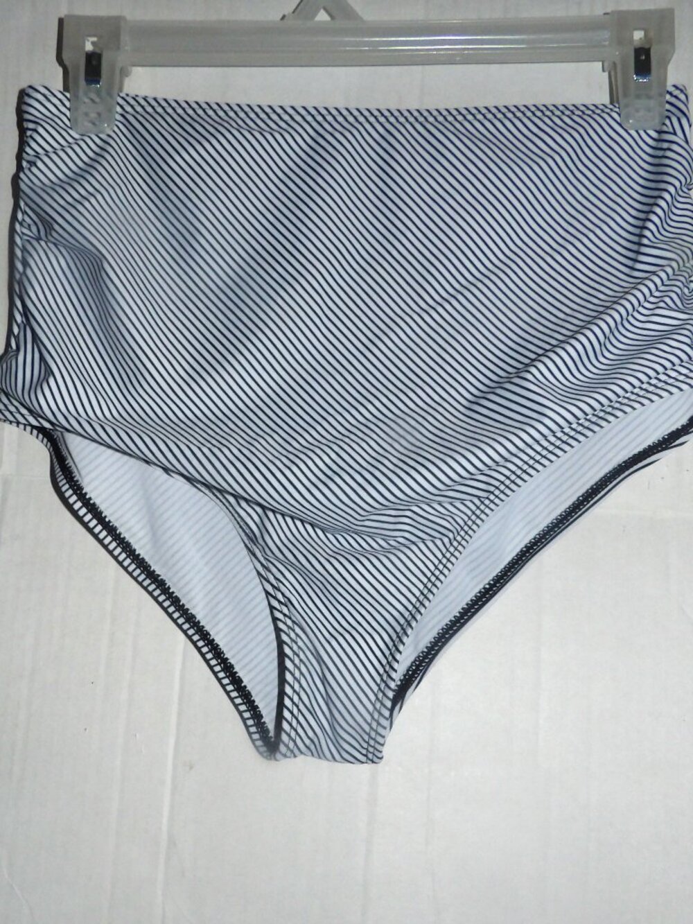Shein High Waisted Stripe Bikini Bottom Size Large